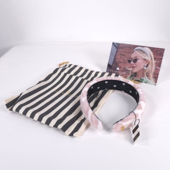 NWT Lele Sadoughi‎ Leopard Knit Alice Headband in Pink LSHA1214PL main image 8